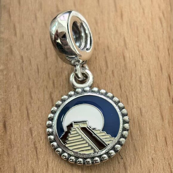 Pandora Cozumel Mayan Ruins Charm Travel Pendant, S925 Silver Bracelets - Picture 1 of 4